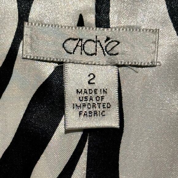 Vintage 90s Y2K Cache Black Satin Jacket Lined Jewel Button Women Size 2 - Picture 5 of 7